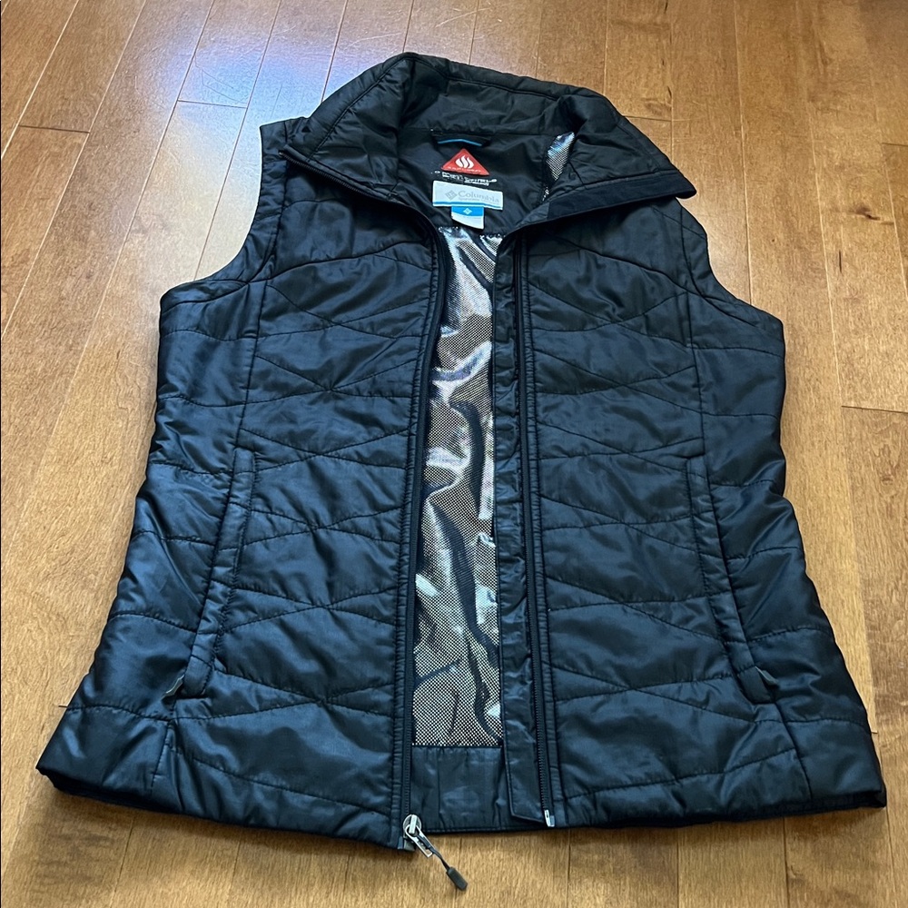 Columbia Black Quilted Vest with Omni-Heat
